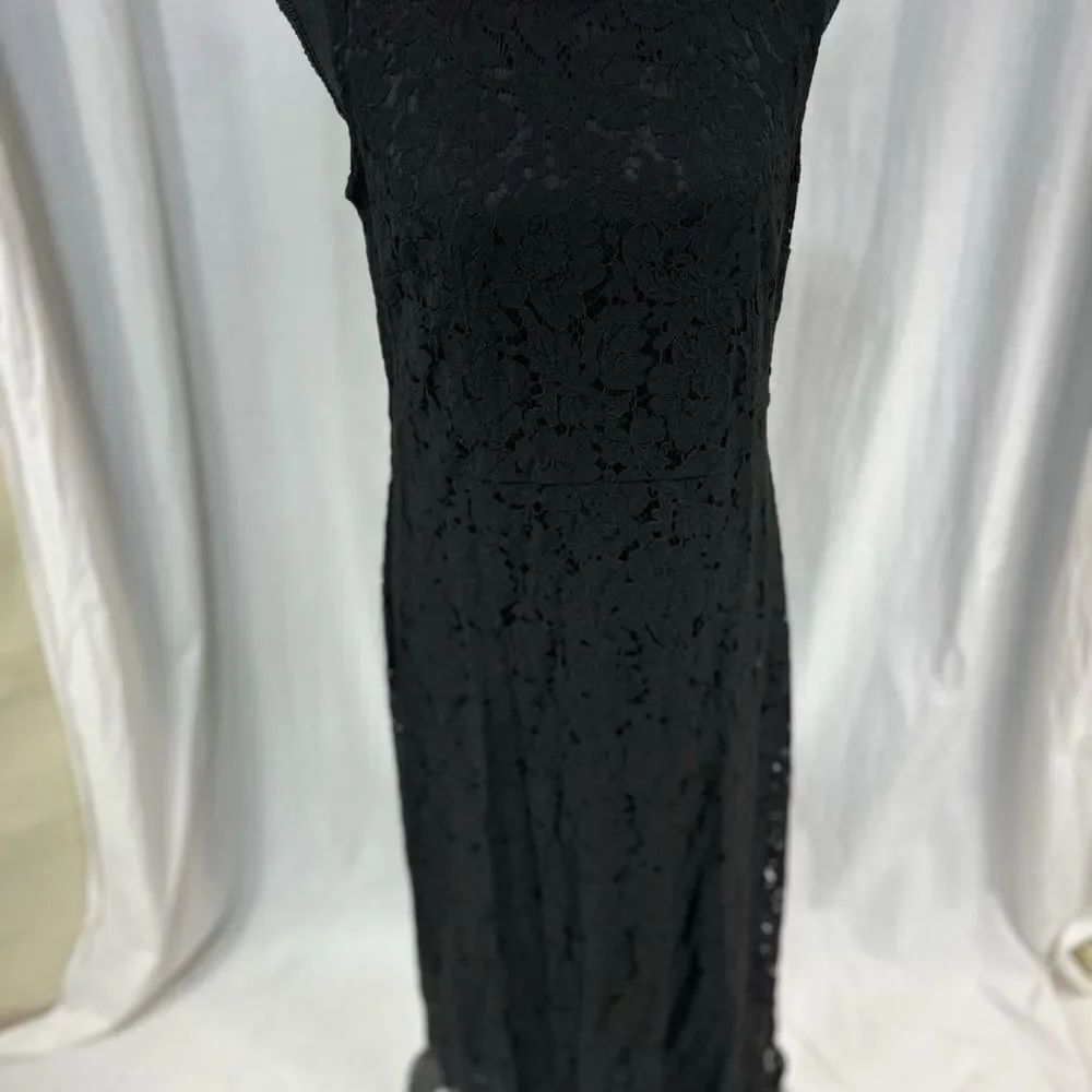 Isaac Mizrahi size Small Black lace Sleeveless Sheath Maxi Dress